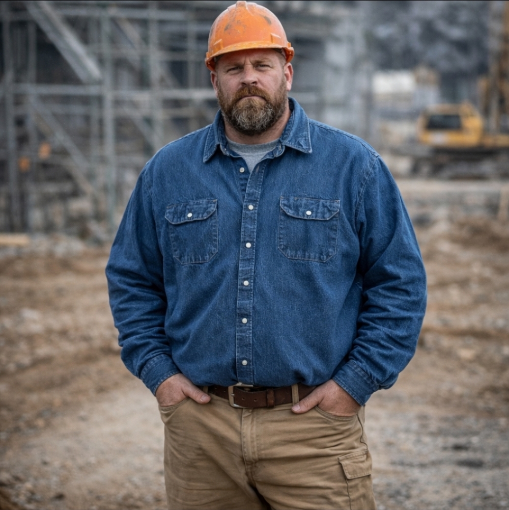 Red Kap Heavy Denim Snap Button Work Shirt Quality Rugged  3XL Oversized
